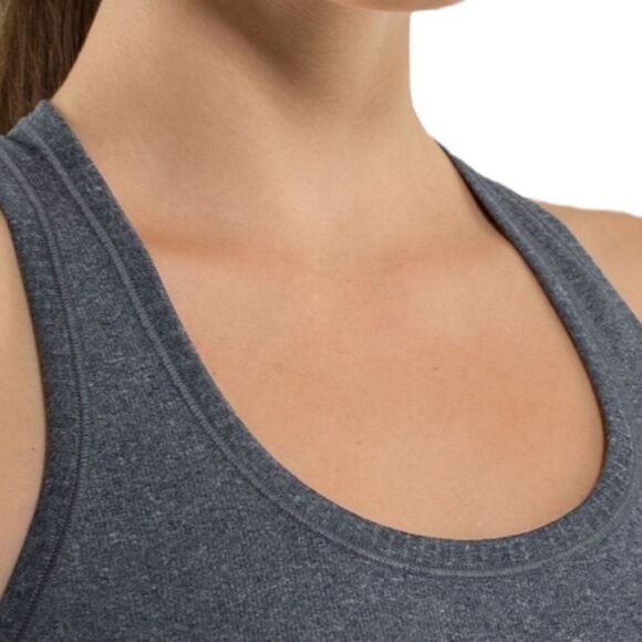 Lululemon Women's Run Swiftly Tech Racerback Heathered Inkwell Gray Size 12-14 - Picture 13 of 14